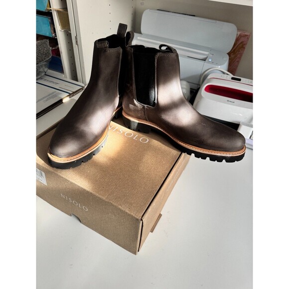 Men's Nisolo Go To Chelsea Leather boot size 10.5 Grey/Black MSRP  $250 - Picture 1 of 12